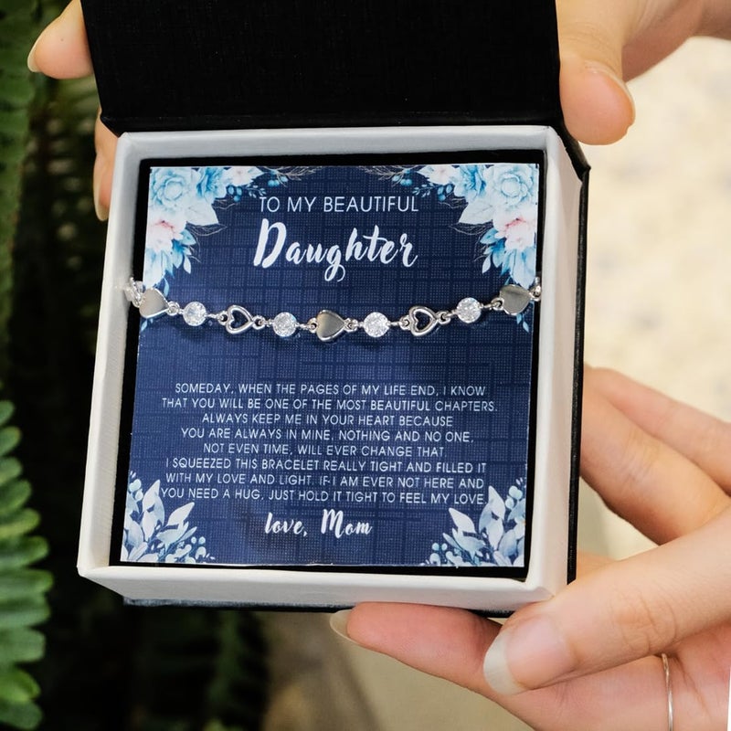 CALLA DECORGIFTS To My Daughter Bracelet From Mom And Dad With Heartfelt Message & Elegant Box, Valentines Gifts For Daughter, Jewelry Gift For Daughter From Mother and Father On Birthday, Graduation - Image 3